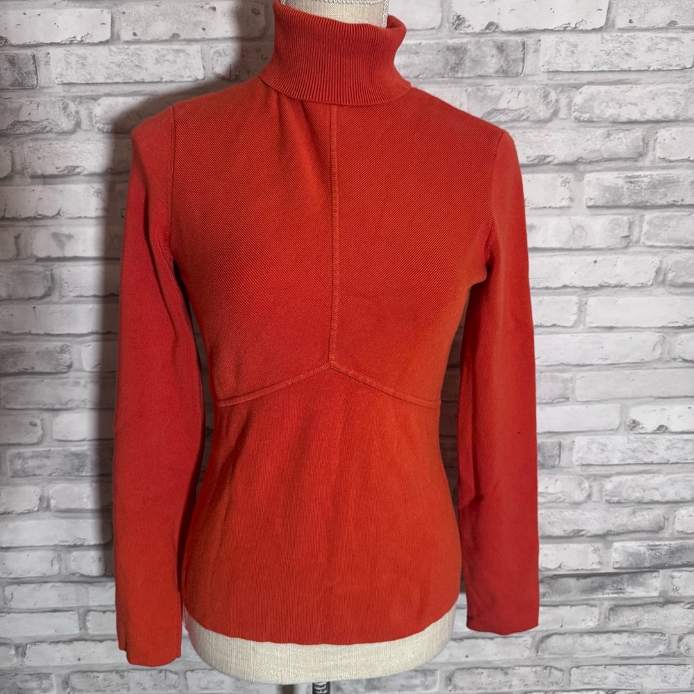 Alfani Orange Turtleneck Top Small
